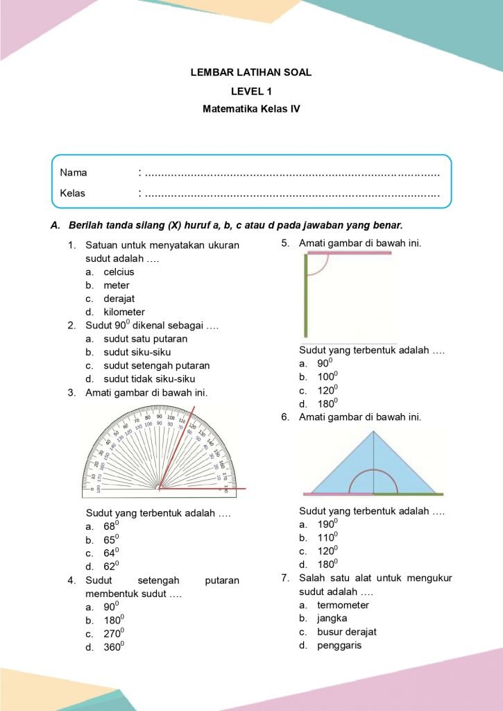 Latihan Soal Matematika Kelas 4 vol. 1 Bab 4 - Daring Nur Hidayah Press