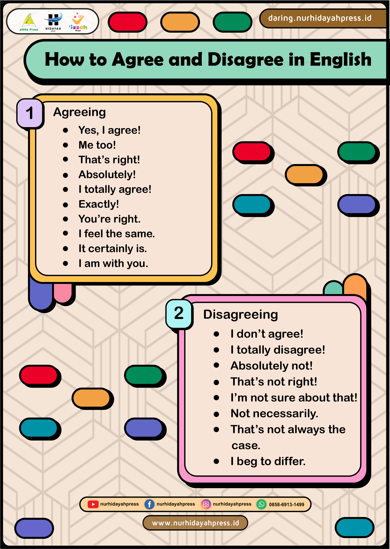 Using Agree And Angry Example How to Agree and Disagree in English - Daring Nur Hidayah Press