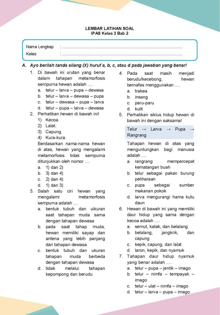 Latihan Soal Ilmu Pengetahuan Alam dan Sosial Kelas 3 Bab 2 - Daring ...